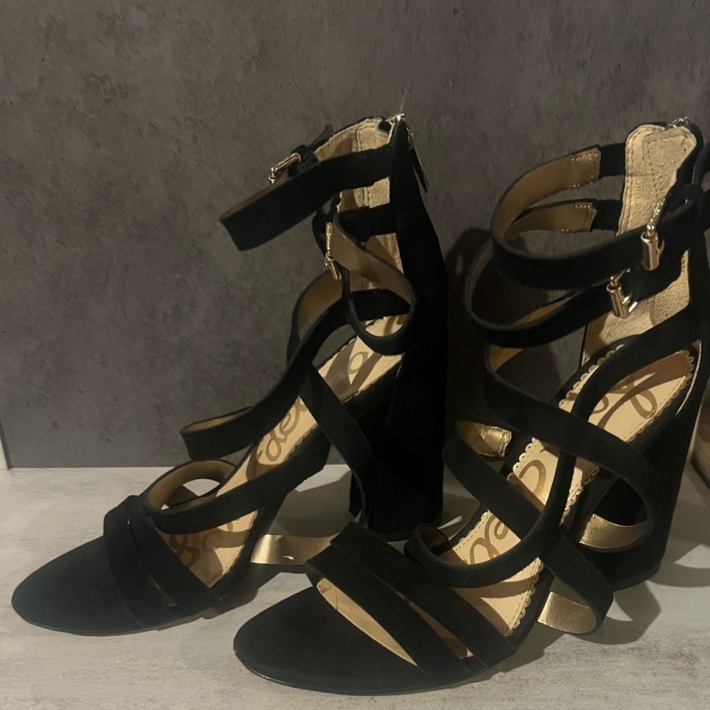 Sam Edelman Black Strappy Heels